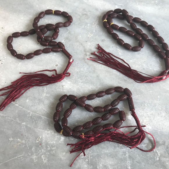 Tasbeeh Pray Beads Mala Marron Plastic Beads - Picture 6 of 7